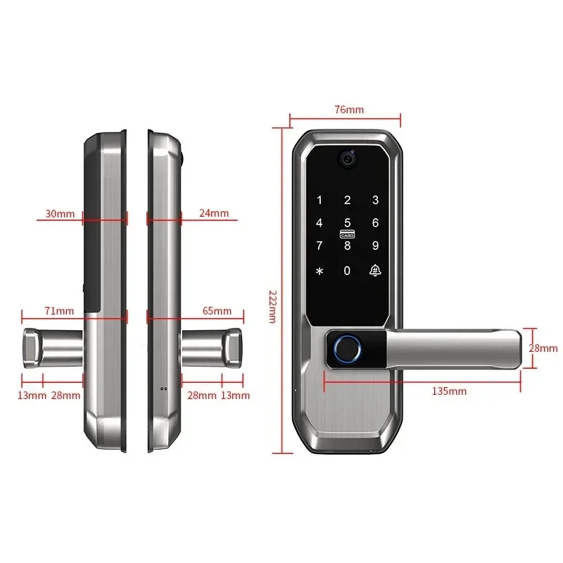 Tuya WiFi Smart Door Lock With - Smart Door Lock Wifi ulasan dan harga